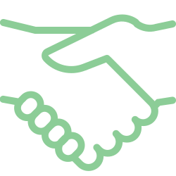 Cartoon shaking hands icon
