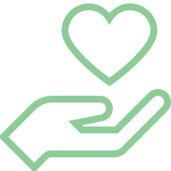 Cartoon hand holding heart